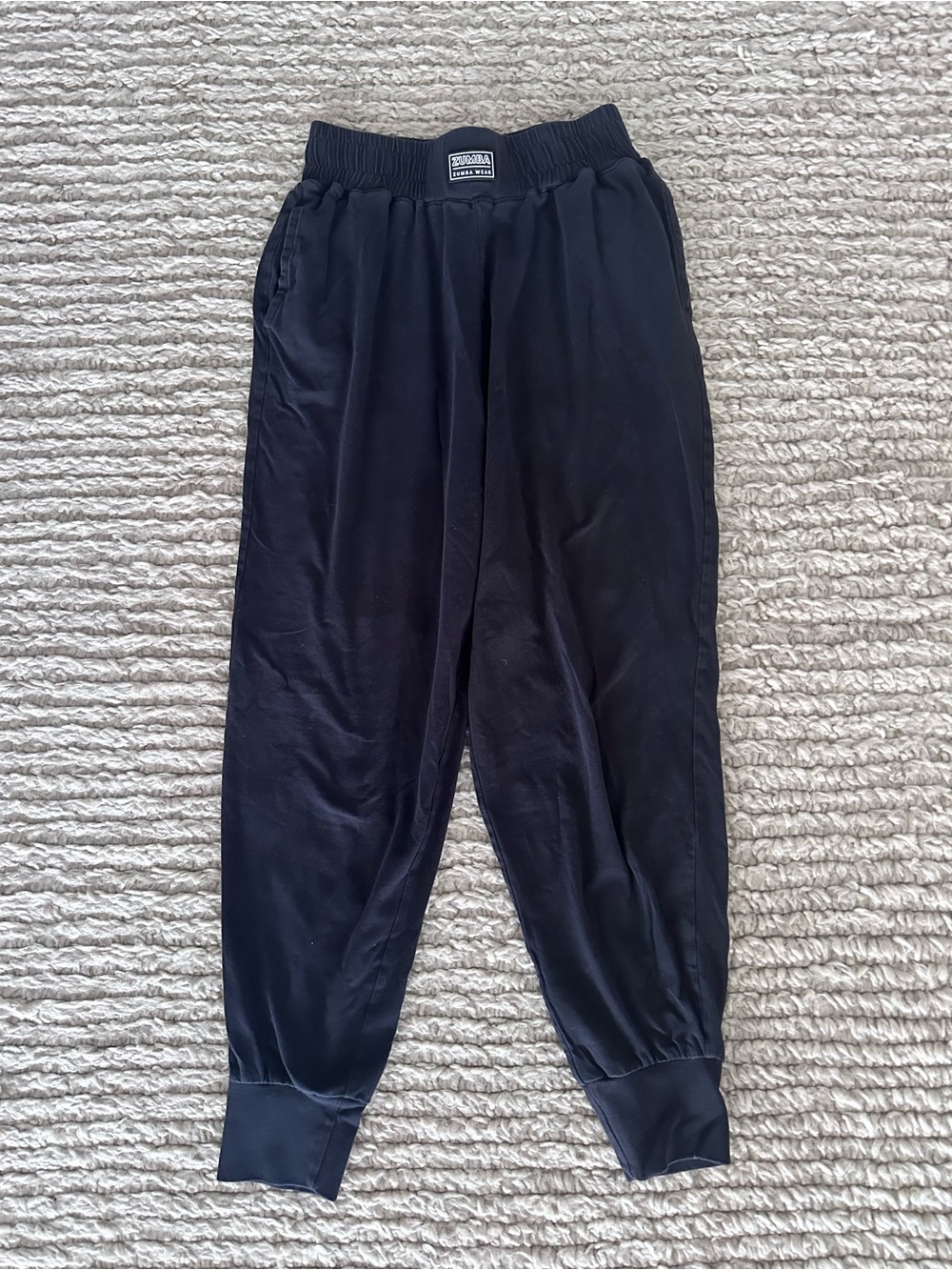 Zumba Black Cotton Joggers Small Elastic Waist Cuffs